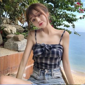 Sleeveless Ribbon Accent Top